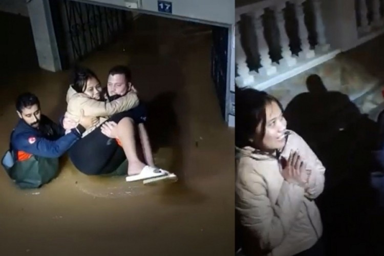 Sağanak vurdu: Evinde mahsur kalan kadını ekipler kurtardı