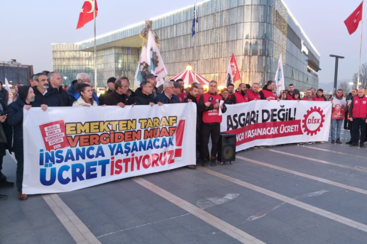 DİSK G&uuml;ney Marmara, Bursa'dan seslendi: 'İnsanca &uuml;cret, vergide adalet istiyoruz'
