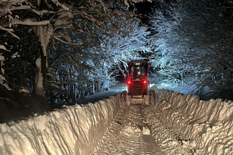 Bolu'da kardan kapanan 191 k&ouml;y yolu ulaşıma a&ccedil;ıldı