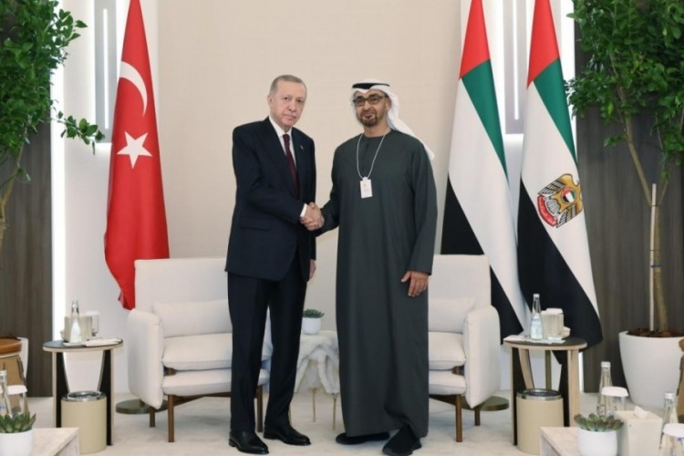 Cumhurbaşkanı Erdoğan BAE Devlet Başkanı Al Nahyan ile g&ouml;r&uuml;şt&uuml;