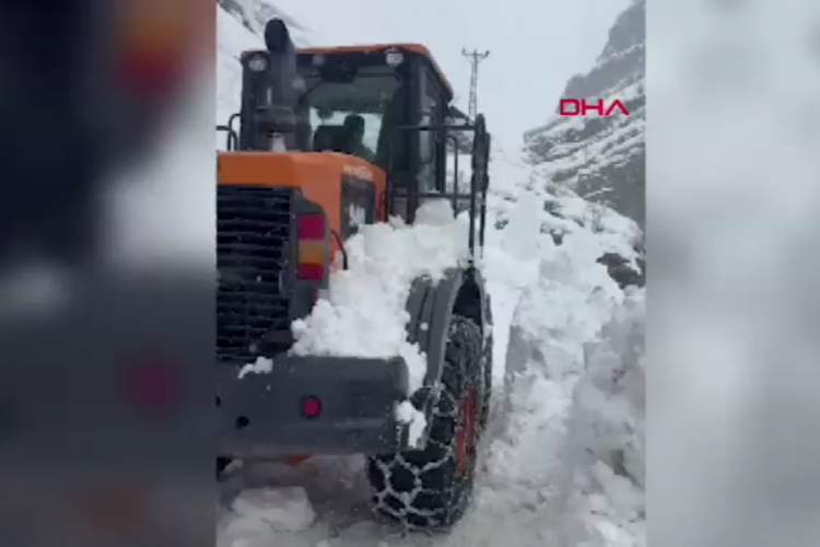 &Ccedil;ığ d&uuml;şen k&ouml;y yolu ulaşıma a&ccedil;ıldı