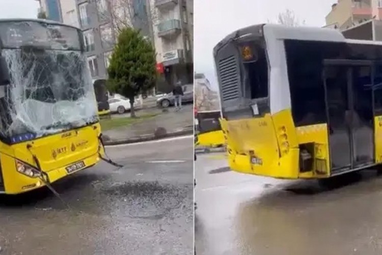İki halk otob&uuml;s&uuml; &ccedil;arpıştı! Yaralılar var...