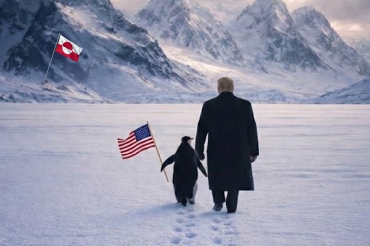 Beyaz Saray'dan penguenli 'Grönland' paylaşımı