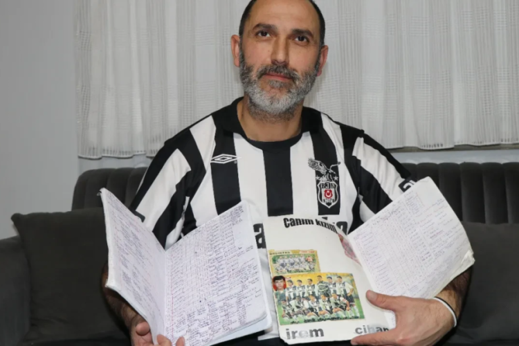 'Hasta Beşiktaşlı' tabirinin canlı &ouml;rneği! 25 yıldır tek tek not ediyor