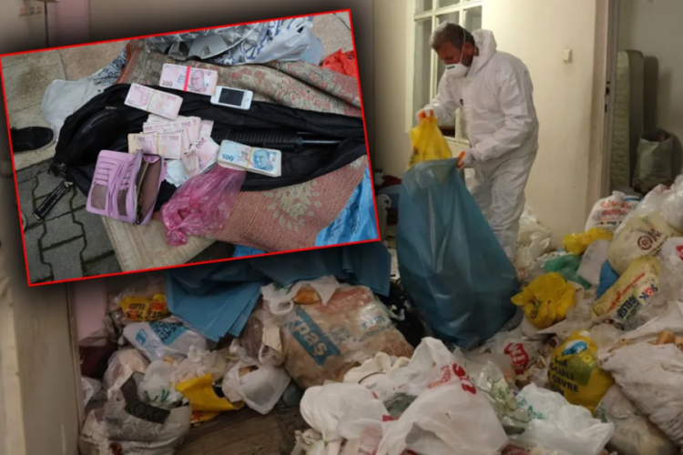 Mersin'de &ccedil;&ouml;p biriktirilen evden ruhsatsız silah ve 115 bin lira &ccedil;ıktı
