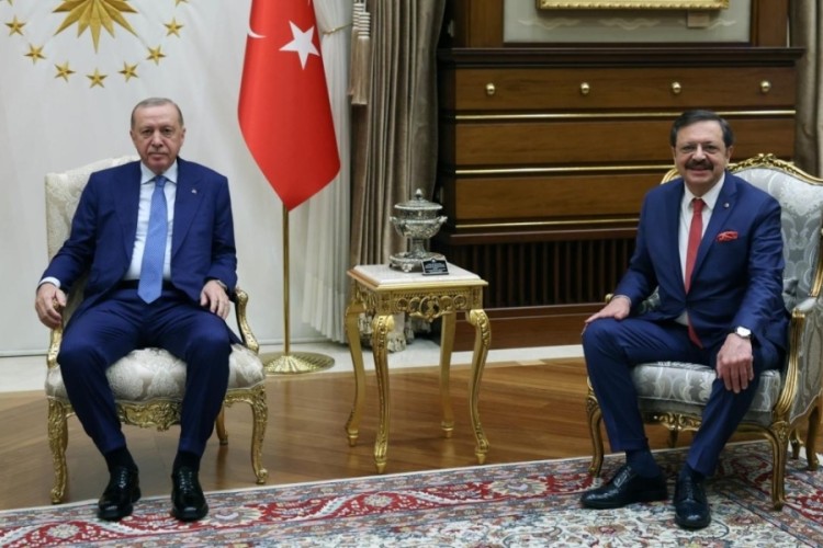 Cumhurbaşkanı Erdoğan TOBB Başkanı Hisarcıklıoğlu'nu kabul etti