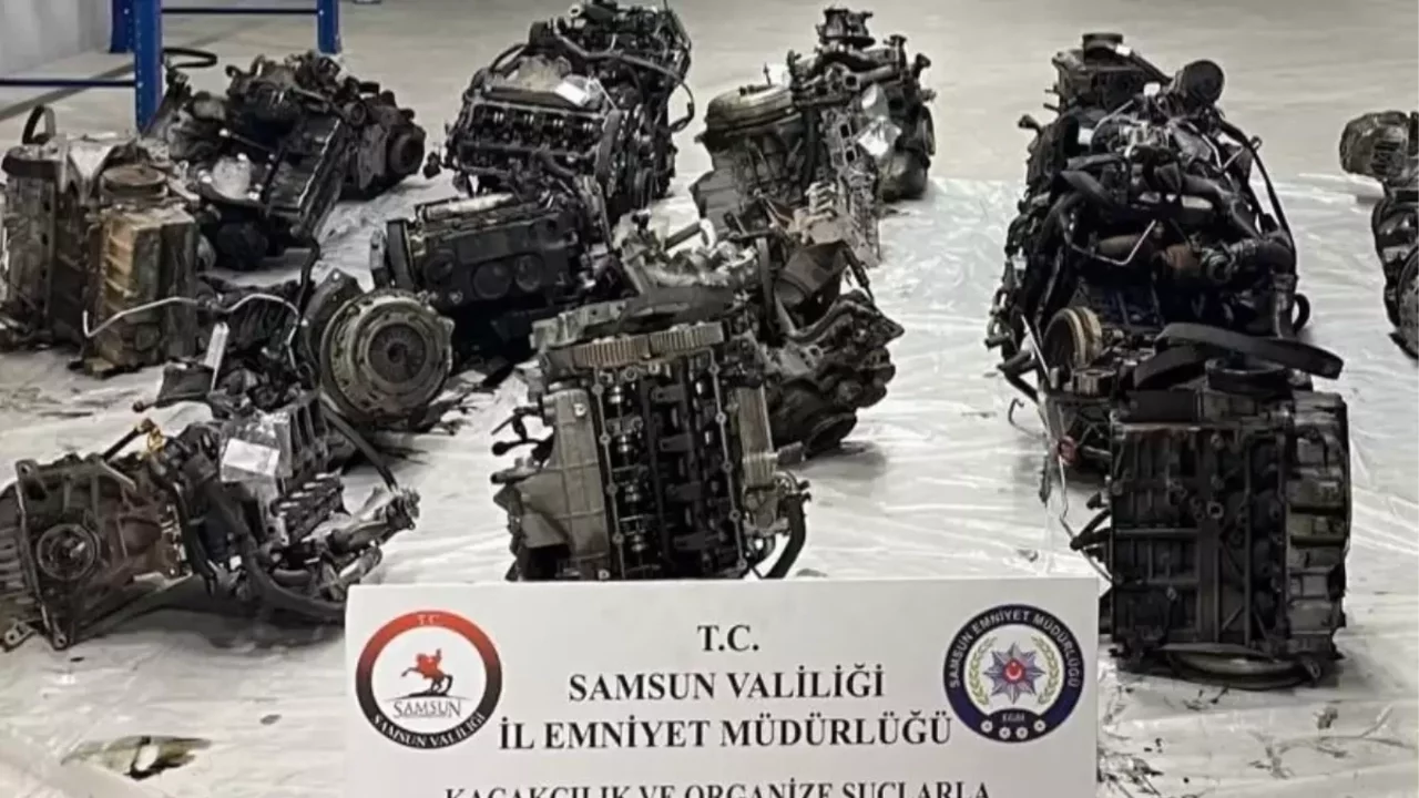 Gümrük kaçağı 13 otomobil motoru ele geçirildi