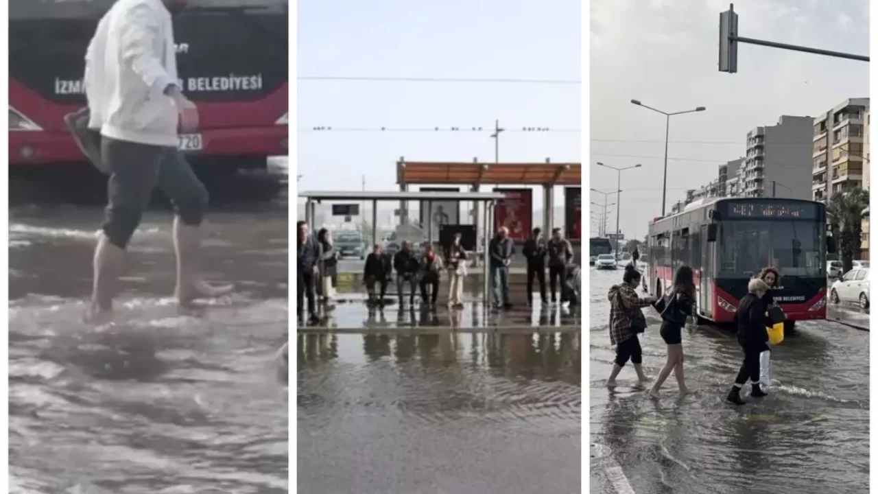 İzmir sele teslim! Vatandaş çıplak ayakla yürümek zorunda kaldı