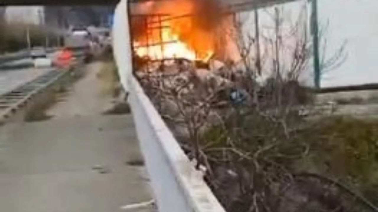 Hopa'da şantiyede &ccedil;ıkan yangın korkuttu