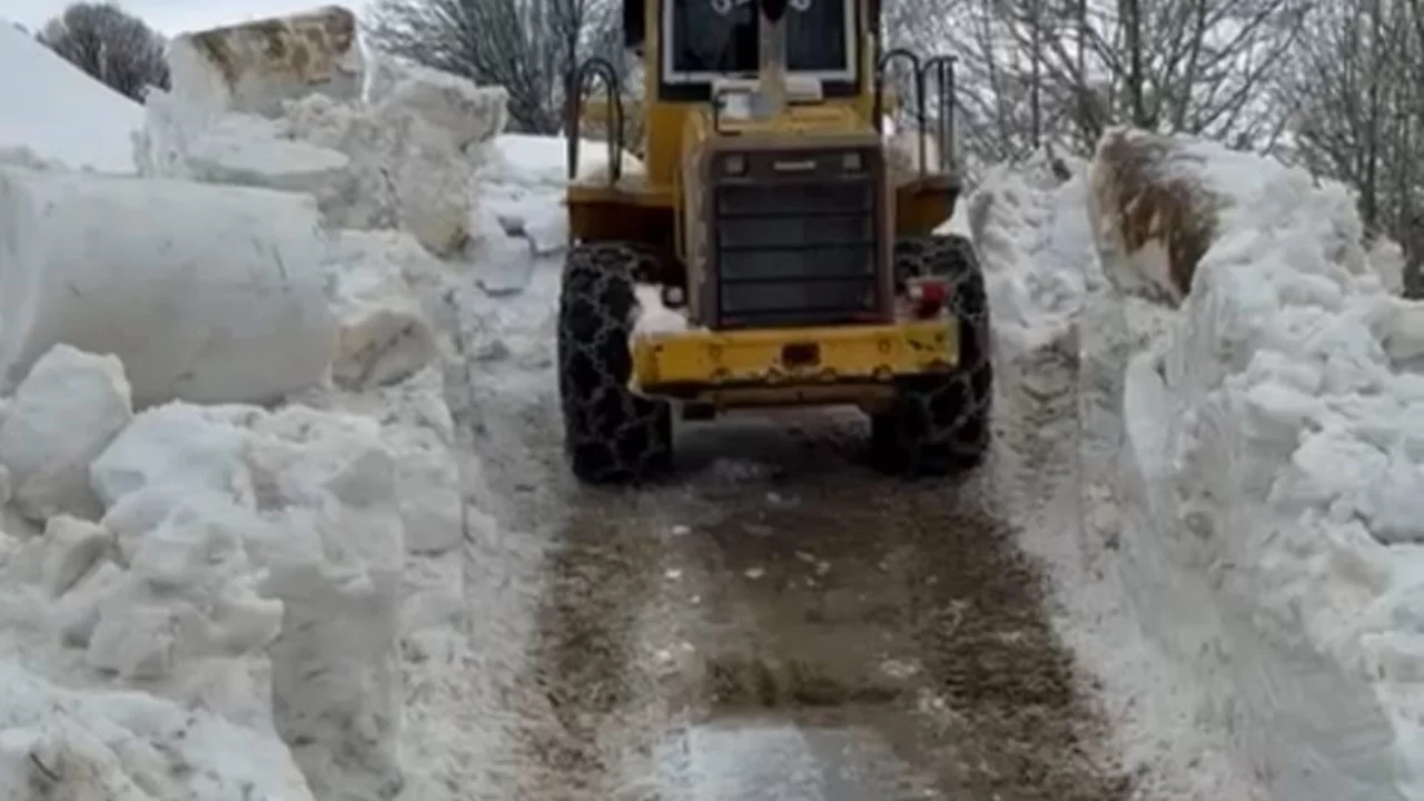 Bitlis'te ulaşım için 5 metrelik kar engelini aştılar