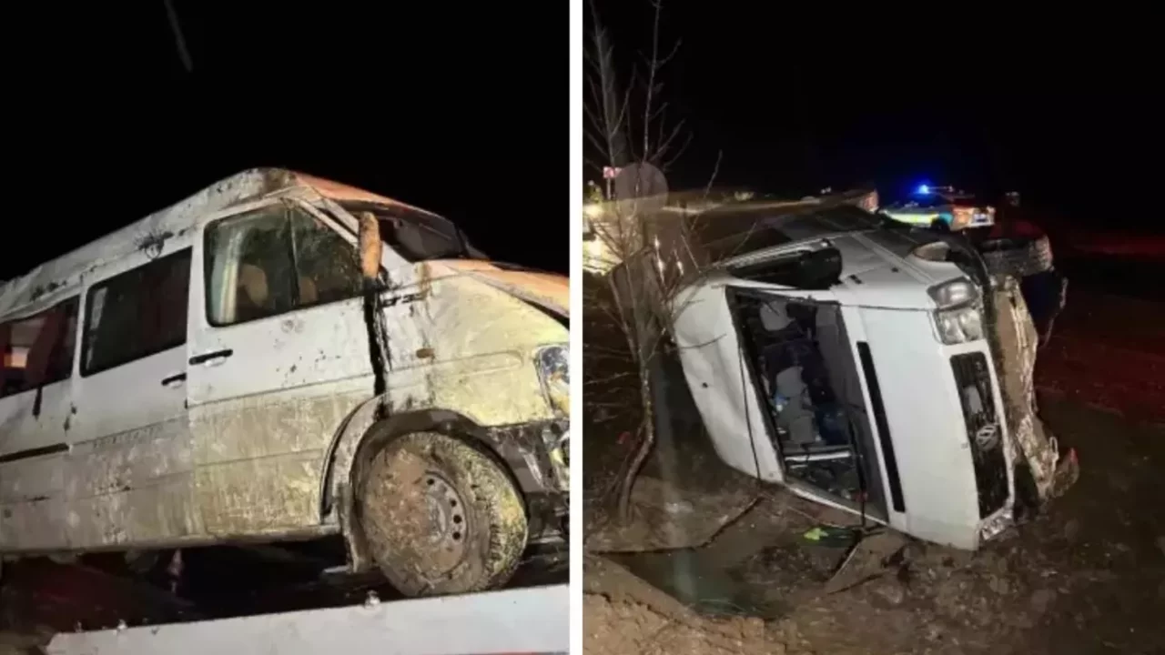 İşçi servisi şarampole devrildi! Çok sayıda yaralı var