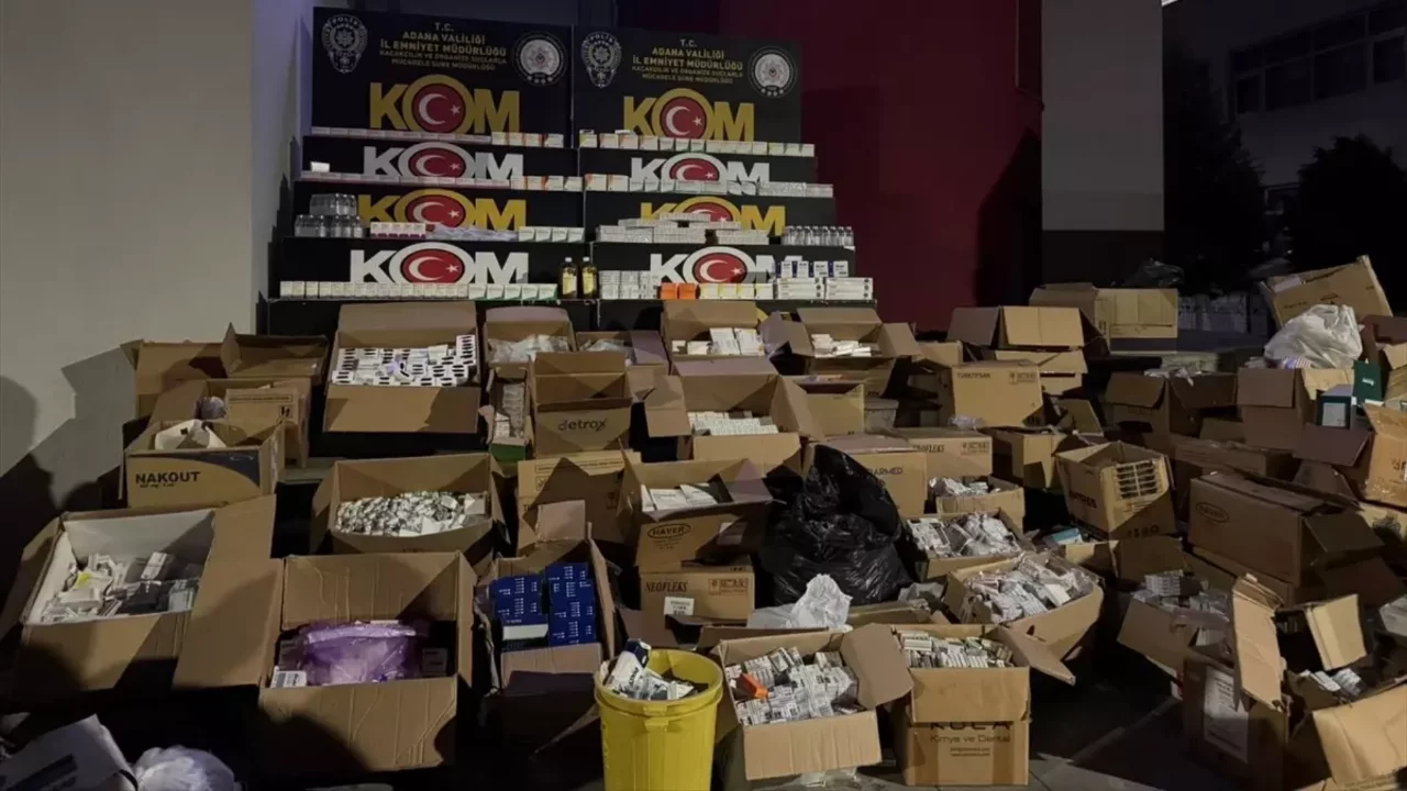 Adana'da ruhsatsız depoda 1 milyon 123 bin 443 ila&ccedil; ele ge&ccedil;irildi