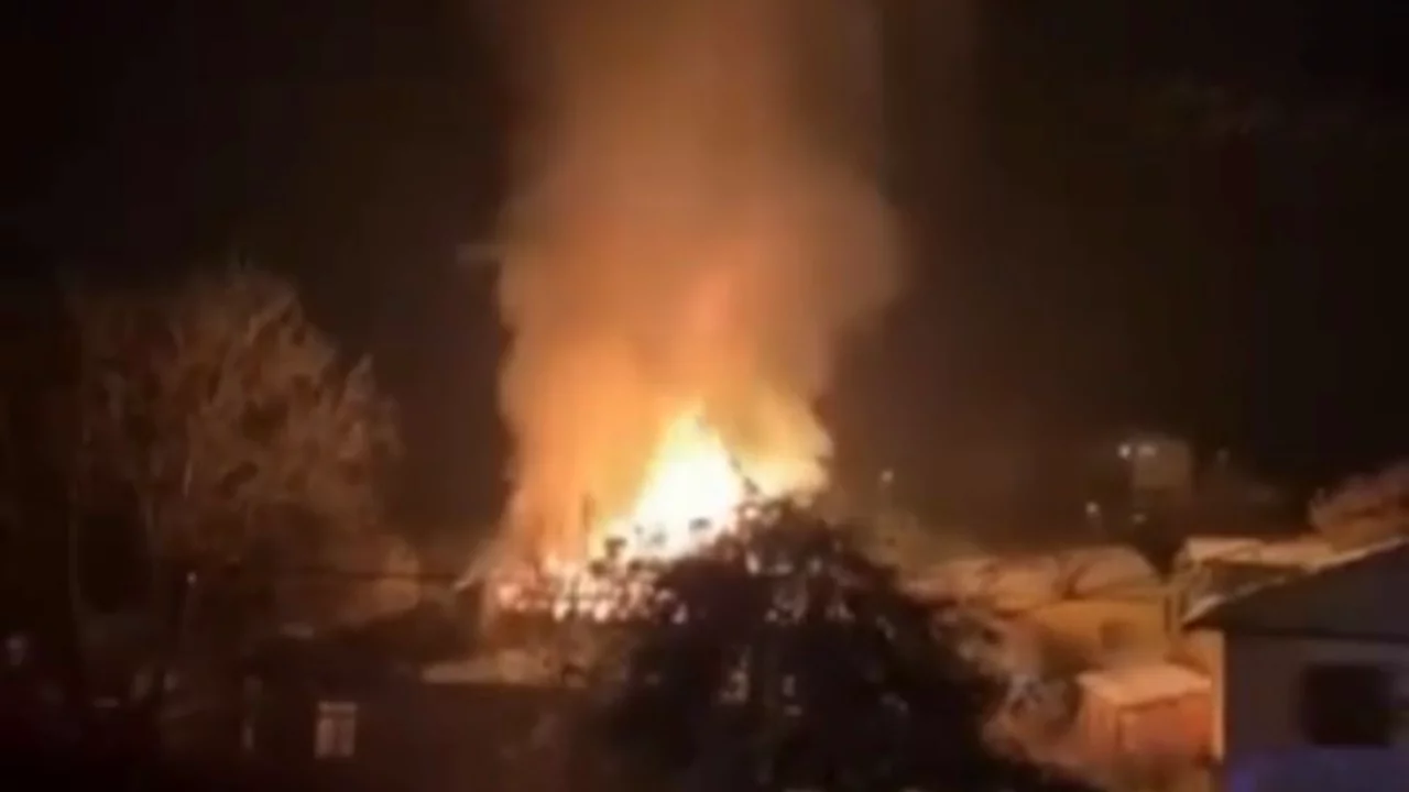 Tokat'ta alevler geceyi aydınlattı