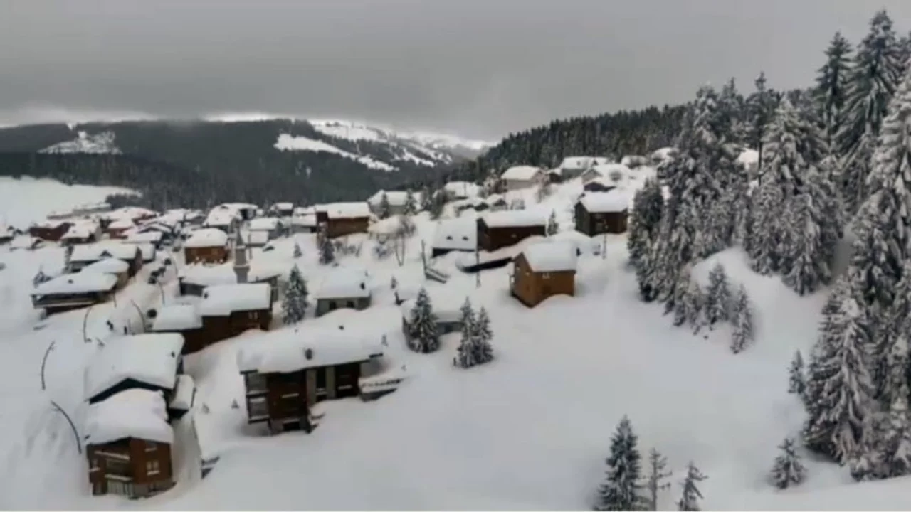 Giresun yaylaları mart ayında beyaz örtüyle görsel şölen sundu