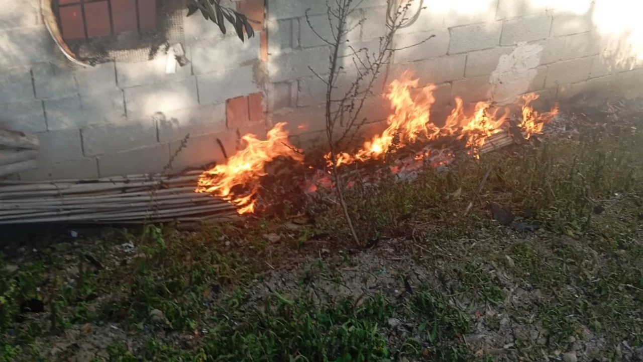 Müstakil ev alevlere teslim oldu