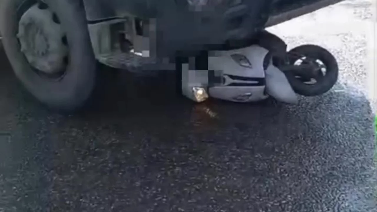 Motosikletli feci şekilde can verdi