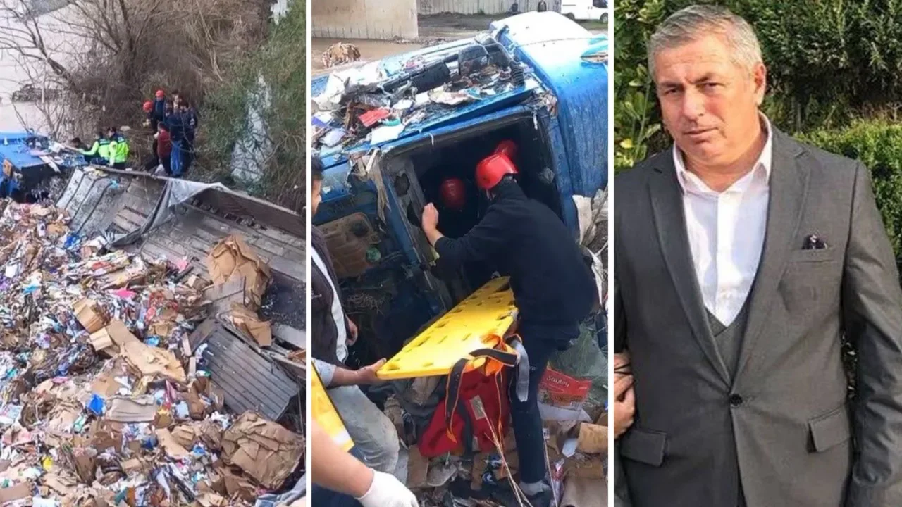 Karton y&uuml;kl&uuml; tır, &ccedil;aya u&ccedil;tu! S&uuml;r&uuml;c&uuml; oracıkta can verdi