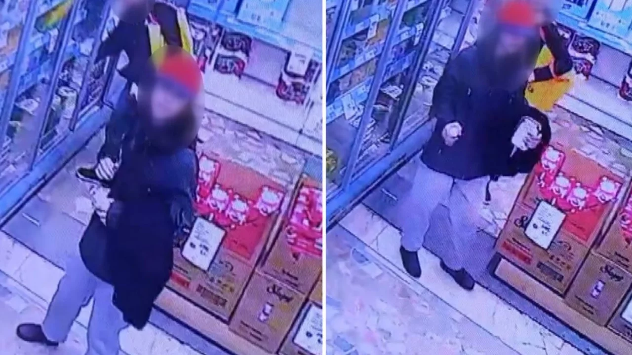 İki &ccedil;ocuğun marketten tereyağı &ccedil;aldığı anlar kamerada