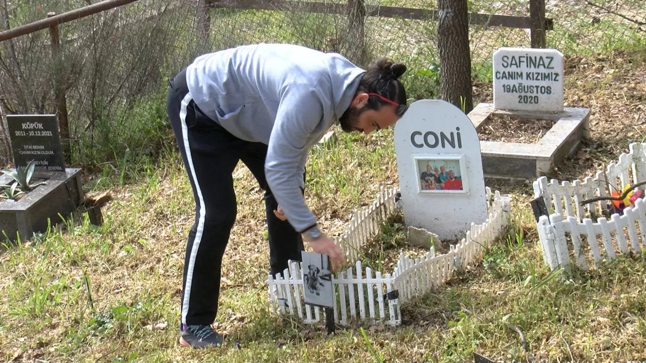 Bursa'daki evcil hayvan mezarlığına bayram ziyareti
