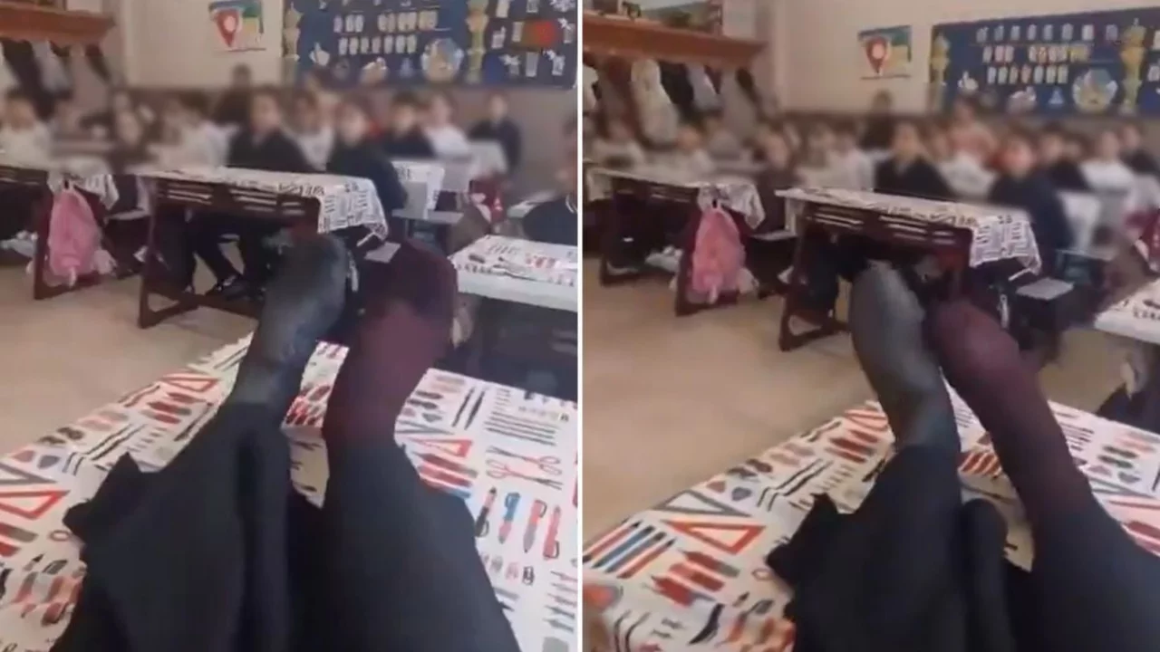 Sınıfta çekilen görüntüye tepki yağıyor!