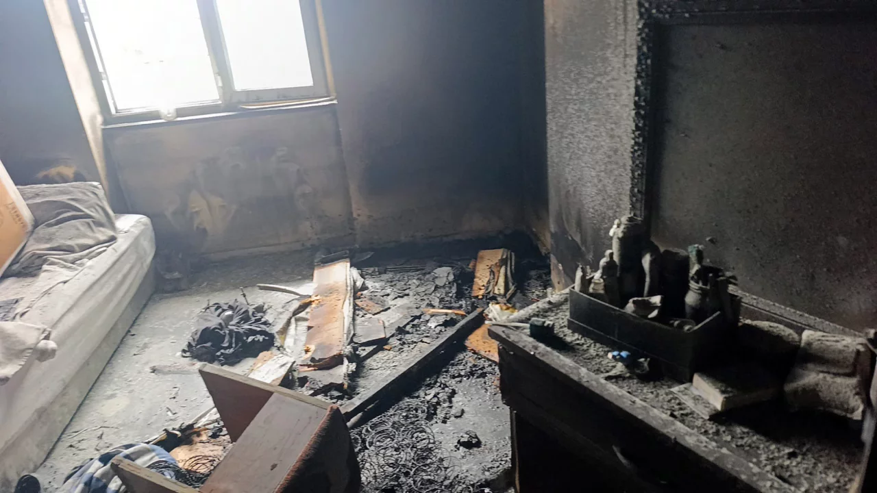 Otel lojmanında &ccedil;ıkan yangın korkuttu