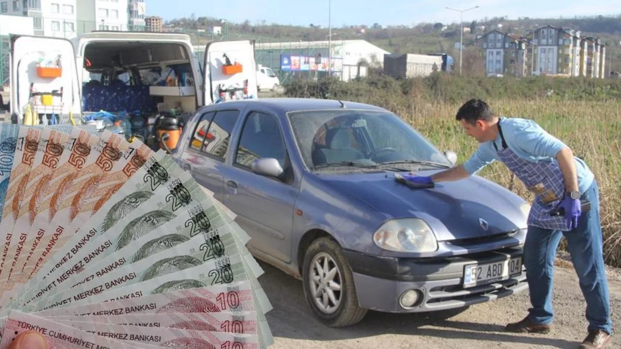 Oto yıkama işine giren adam, bulduğu y&ouml;ntemle kazancını katlıyor