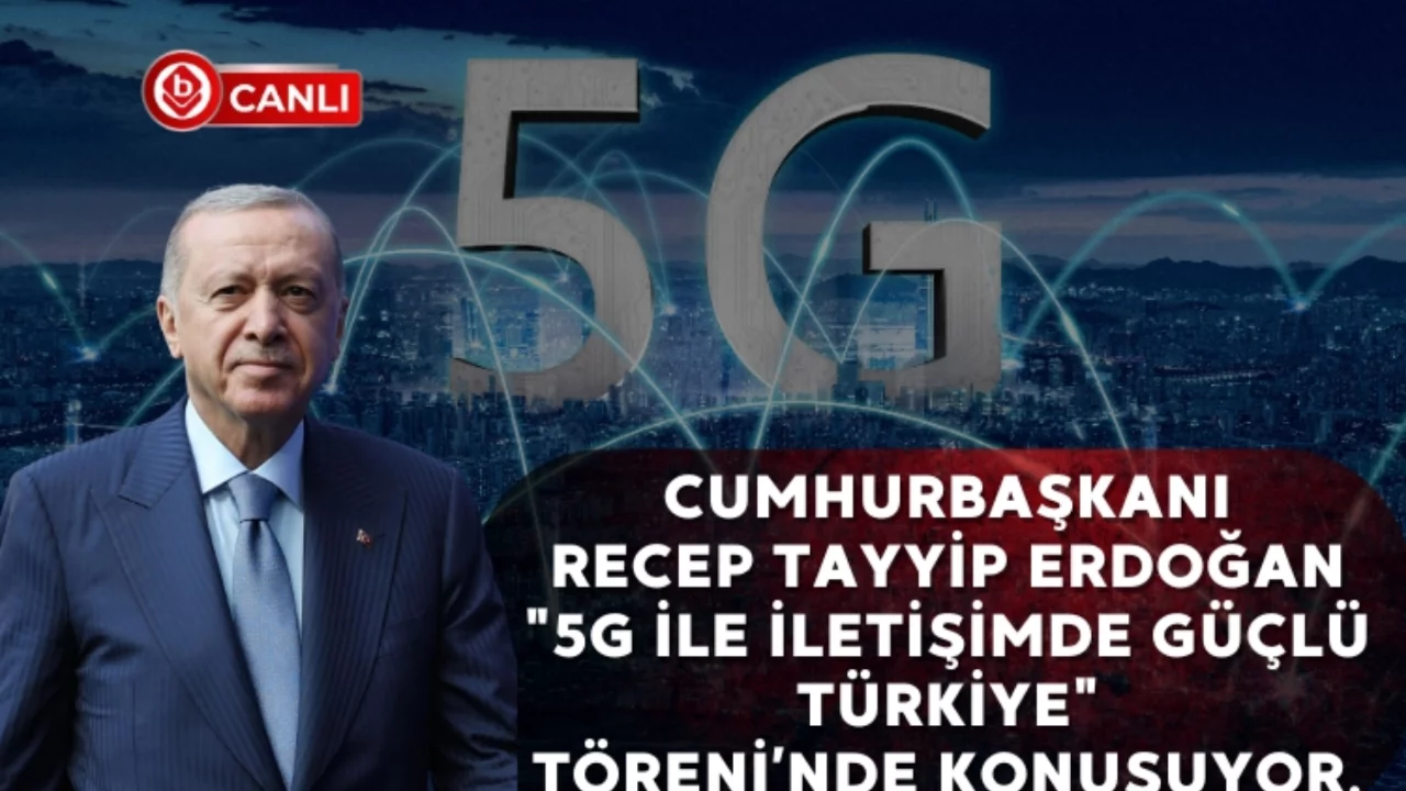 Cumhurbaşkanı Recep Tayyip Erdoğan "5G İle İletişimde G&uuml;&ccedil;l&uuml; T&uuml;rkiye" t&ouml;reninde konuşuyor