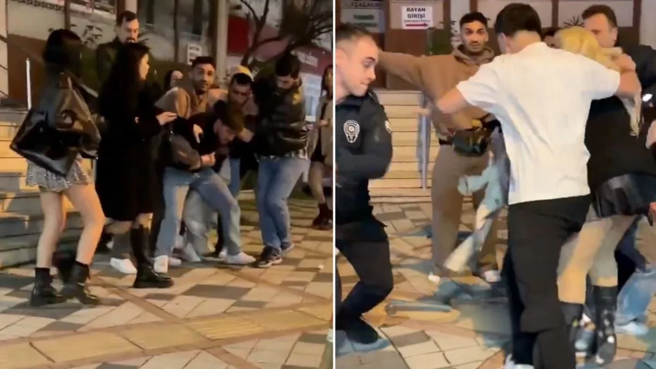Yok b&ouml;yle kavga! Polise tekme atıldı, tansiyon bir anda y&uuml;kseldi