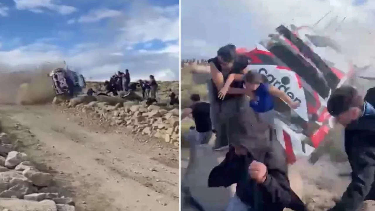 Rallide korkunç kaza! Araç seyircilerin arasına daldı