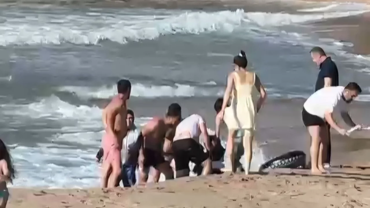 Denizde boğulma tehlikesi ge&ccedil;iren 2 kişiyi vatandaşlar kurtardı