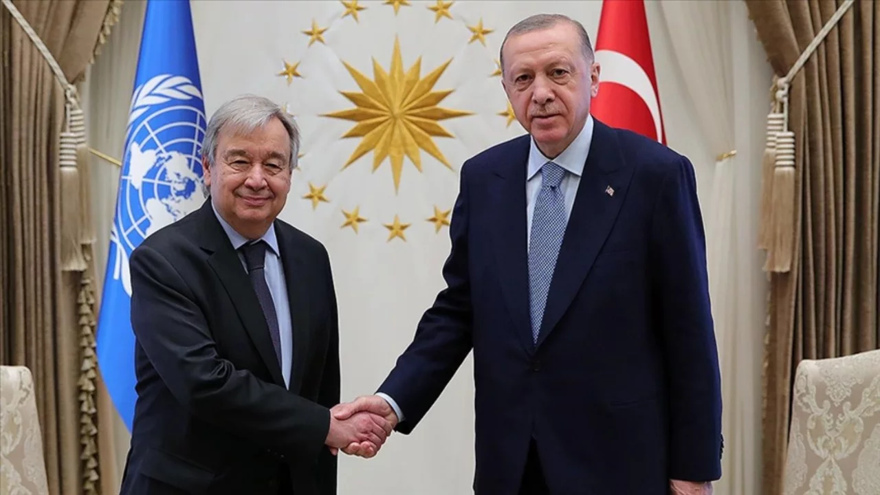 Cumhurbaşkanı Erdoğan, BM Genel Sekreteri Guterres ile g&ouml;r&uuml;şt&uuml;