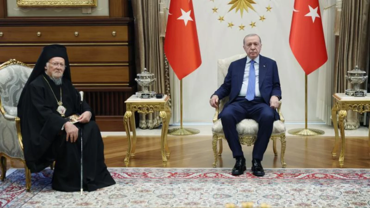 Cumhurbaşkanı Erdoğan, Fener Rum Patriği Bartholomeos ile g&ouml;r&uuml;şt&uuml;