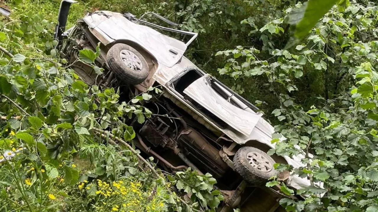 Giresun'da kamyonet fındık bah&ccedil;esine yuvarlandı! 1 kişi yaşamını yitirdi