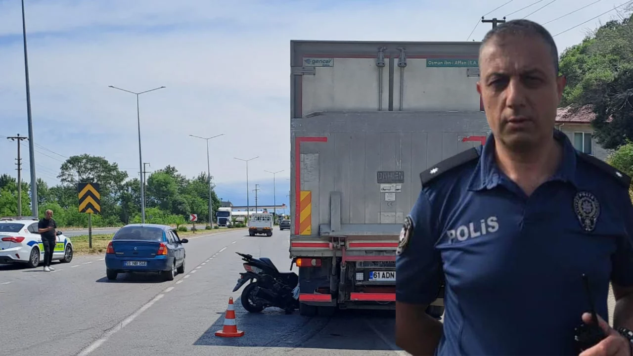 Samsun'da acı haber: Emekli polisin motosikleti kamyonun arasına sıkıştı 