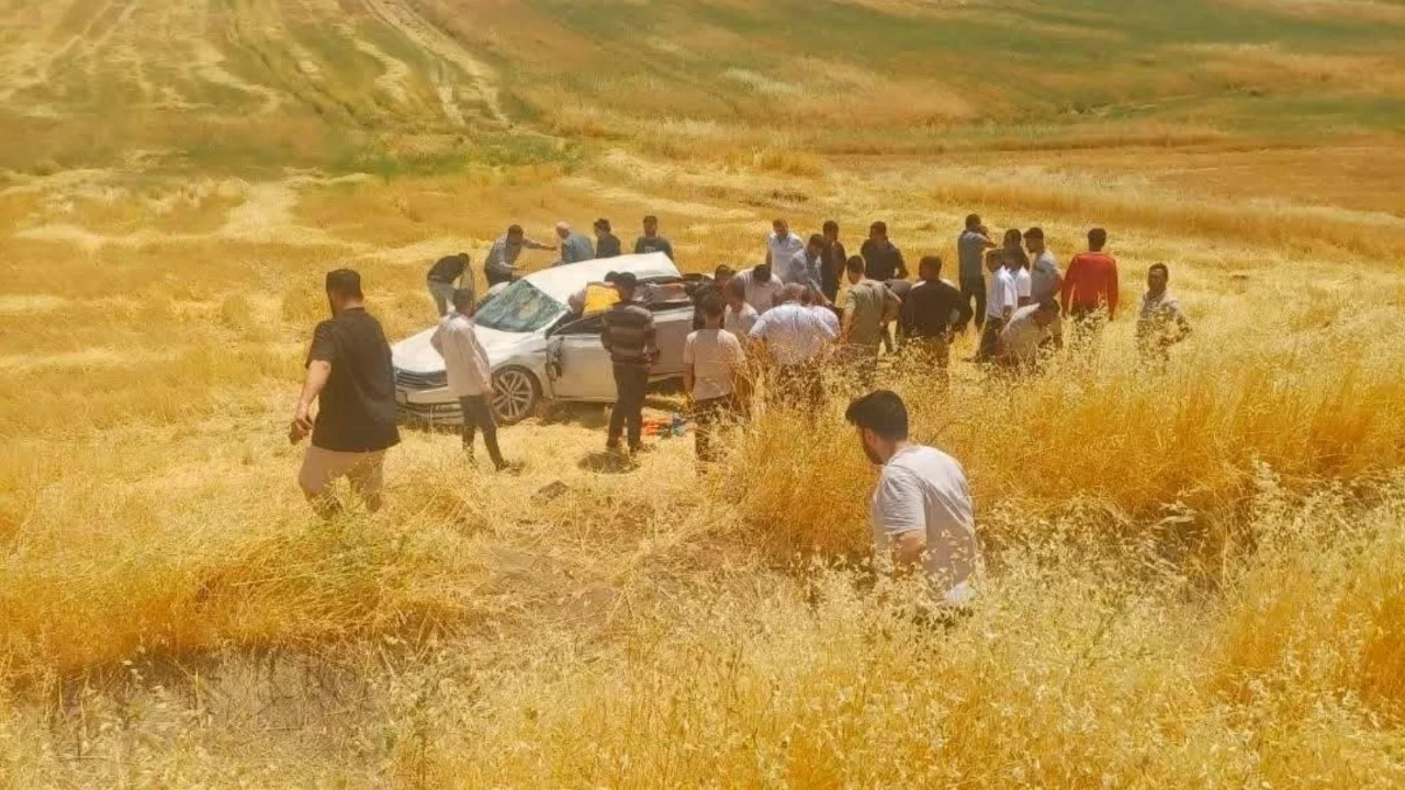 Diyarbakır'da tarlaya yuvarlanan ara&ccedil;ta 5 kişi yaralandı