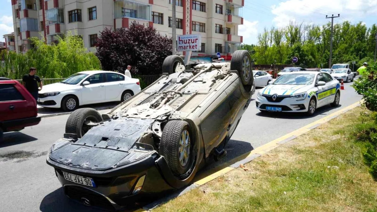 Kastamonu'da otomobil takla attı: 1 yaralı