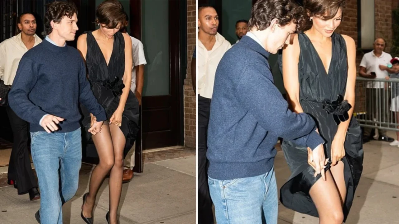 Tom Holland'ın refleksi g&uuml;ndem oldu! Zendaya'yı r&uuml;zgarın zor anından son anda kurtardı
