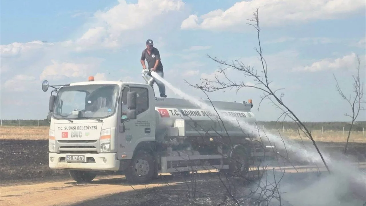 Edirne'de orman yangını paniği! Alevler tarım arazilerine sı&ccedil;radı, bilan&ccedil;o ortaya &ccedil;ıktı