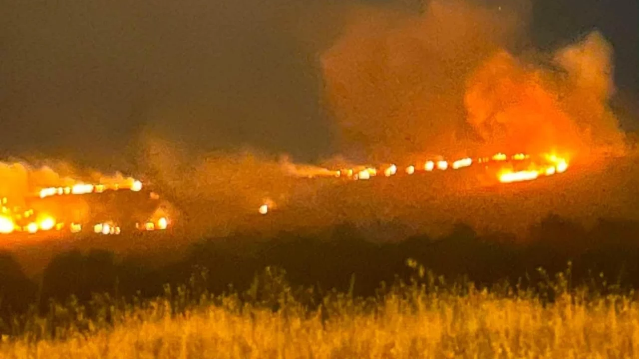 Elazığ'da bah&ccedil;elik ve otluk alanda &ccedil;ıkan yangın 25 d&ouml;n&uuml;ml&uuml;k alanı etkiledi