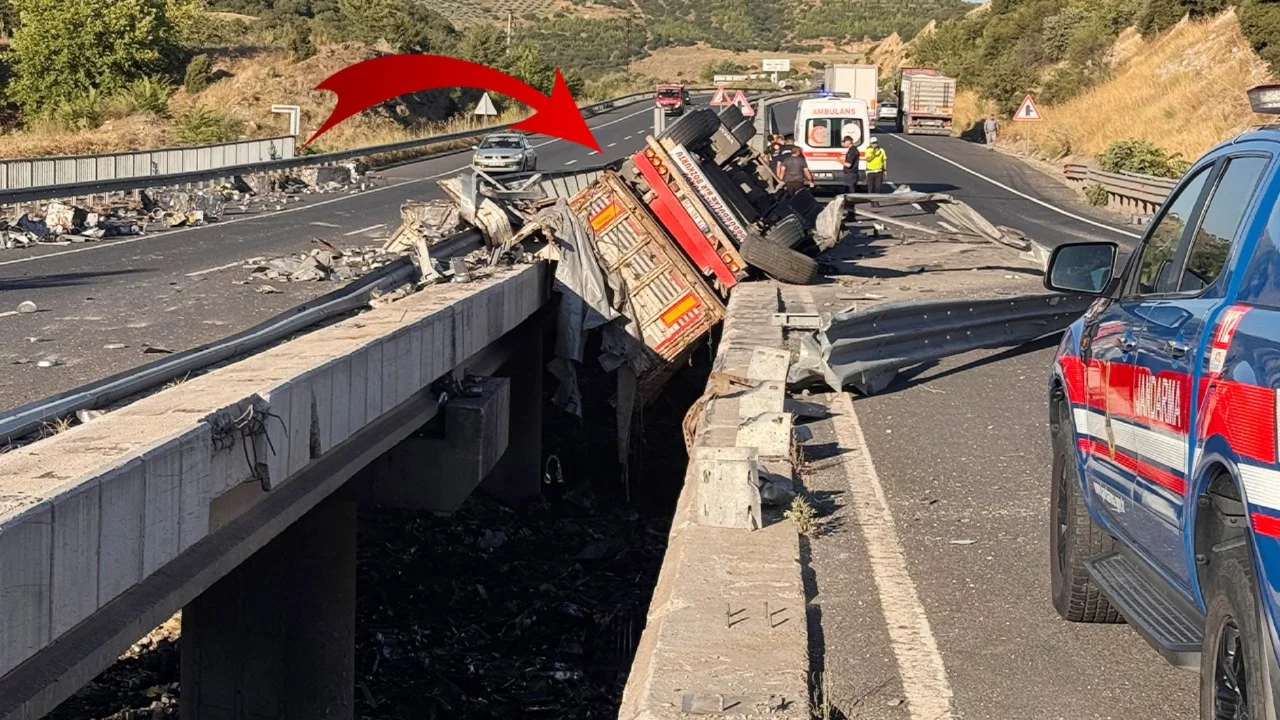 Tır köprüde asılı kaldı, aşağı düşen sürücü hayatını kaybetti 
