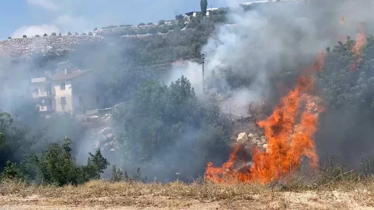 Korkutan yangın! Alevler bah&ccedil;elere ulaşmadan kontrol altına alındı
