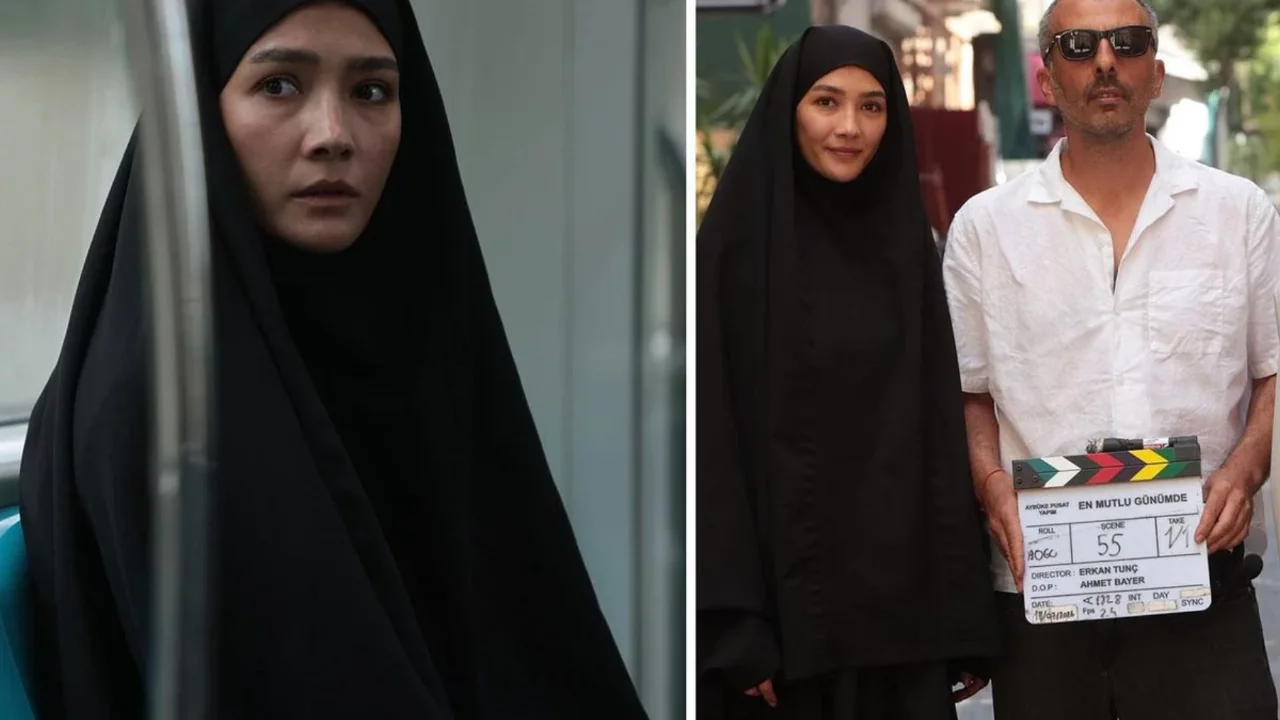 Ayb&uuml;ke Pusat'ın yeni filmindeki değişimi dikkat &ccedil;ekti! Tesett&uuml;rl&uuml; karakteri merak uyandırdı