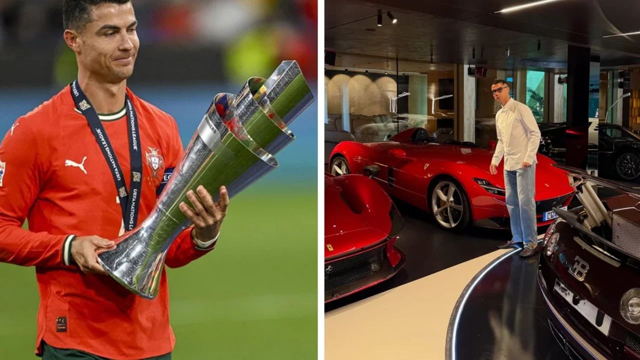 Cristiano Ronaldo garajındaki serveti g&ouml;zler &ouml;n&uuml;ne serdi! L&uuml;ks otomobil koleksiyonu g&uuml;ndem oldu