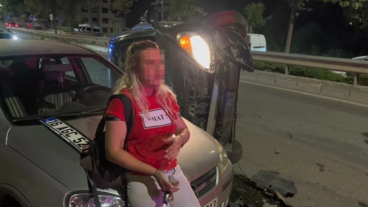 Bursa'da alkoll&uuml; s&uuml;r&uuml;c&uuml; kaza sonrası tavırlarıyla g&uuml;ndem oldu!