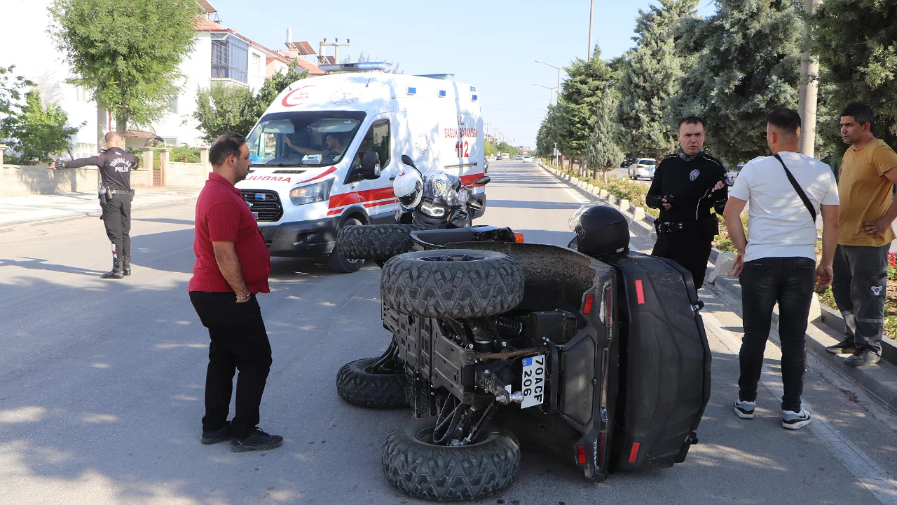 Anne ve 6 yaşındaki oğlu ATV'nin devrilmesiyle yaralandı