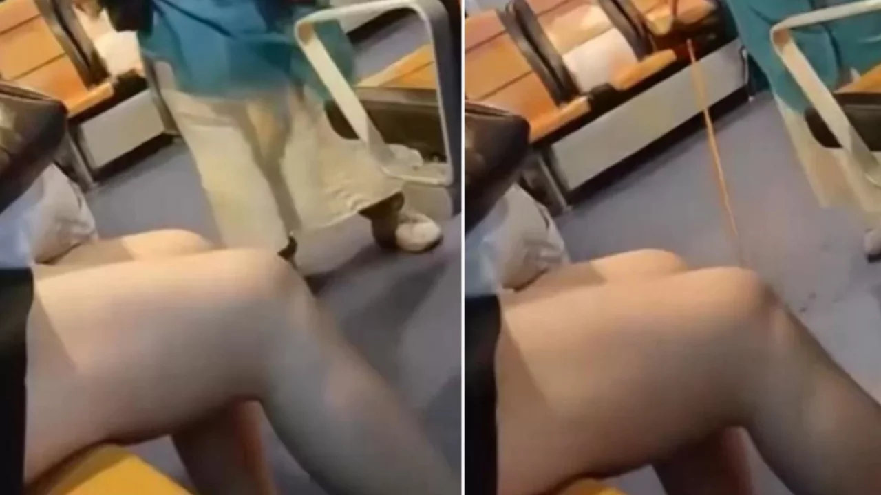 Vapurda skandal görüntü! Şort giyen genç kıza bastonla vurdu