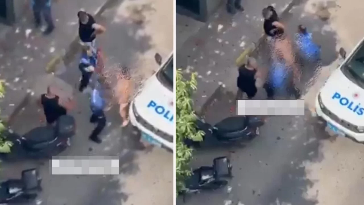 &Ccedil;ıplak gezen şahıs sokağı birbirine kattı, polislere saldırdı!