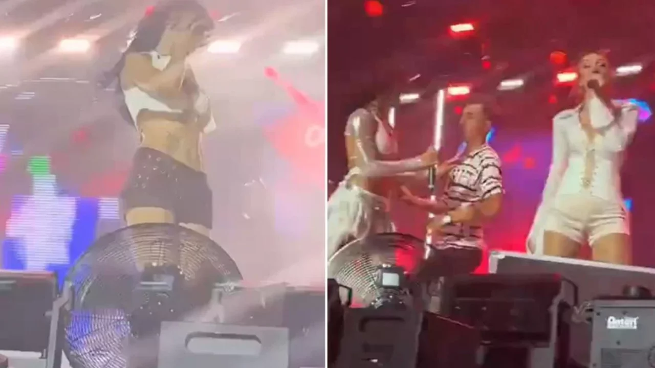 Manifest konserinde ortalık karıştı! Bir anda sahneye atladı 