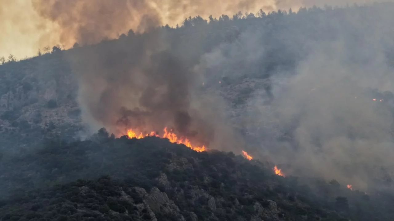 Manisa Kula'da orman yangını: Havadan ve karadan m&uuml;dahale başladı