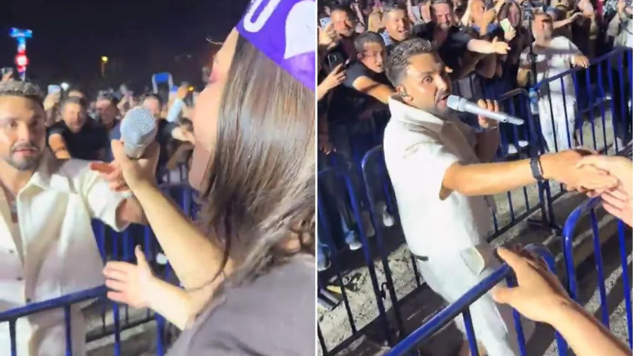 Sefo konserinde kahkaha dolu anlar! Mikrofonu hayranına kaptırınca peşinden koştu